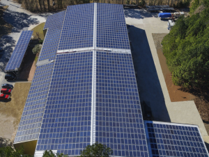 McElroy Metal installed 1,960 solar panels on its facility. PHOTO: McElroy Metal