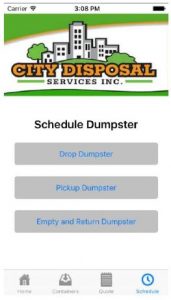 City Disposal Services, Inc. releases dumpster rental app, available for both Android and Apple devices.