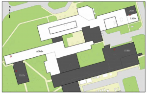 FIGURE 4: A map of the buildings in the Princeton field study. SOURCE: “The joint influence of albedo and insulation on roof performance: An observational study”