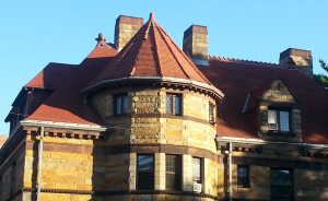 The hipped roof turret on the building’s primary façade was in need of serious attention.