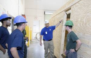 HBI’s program is designed to support students at every stage of the employment continuum. Students are trained and certified in brick masonry, building construction technology, carpentry, electrical wiring, heating, ventilation and air conditioning, landscaping, plumbing, solar installation or weatherization.