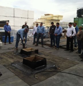CERTA offers a certification program in which authorized trainers deliver behavior-based training to roofing workers who install polymer modified bitumen roof systems.