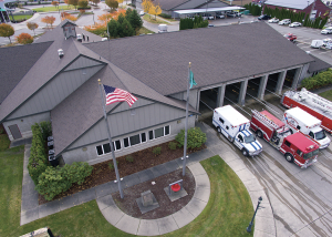 The roof system was installed by Cascade Roofing Company using shingles manufactured by PABCO Roofing Products.